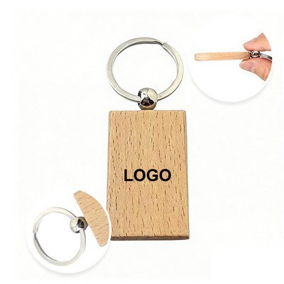 Rectangle Wooden keychain