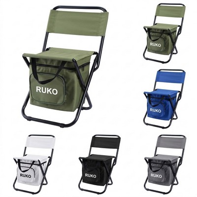 Portable Folding Camping Chair with Cooler Bag