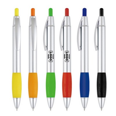 Silver Smooth Writing Press Ballpoint Pen