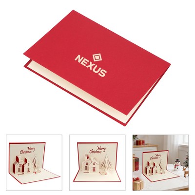 Custom 3D Pop Up Christmas Greeting Card With Envelope