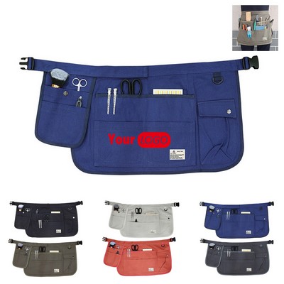 Half Canvas Waist Apron With Muti-Pockets