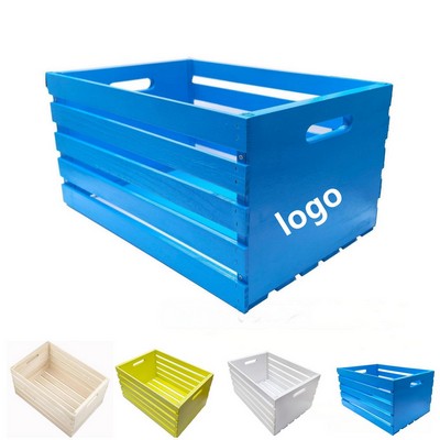 Wooden Storage Crate For Fruits And Wine Bottles