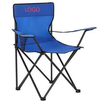 Eco-Friendly Steel Frame Folding Chair With Beverage Pocket