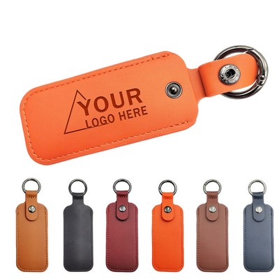 PU Leather USB Drive Keychain Holder