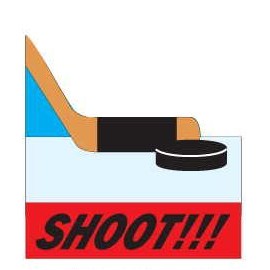 Hockey Puck & Stick Promotional Magnet w/ Strip Magnet (2 Square Inch)