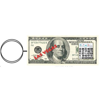 Las Vegas Bingo Card $100 Key Chain w/Clear Mirror Back (8 Square Inch)