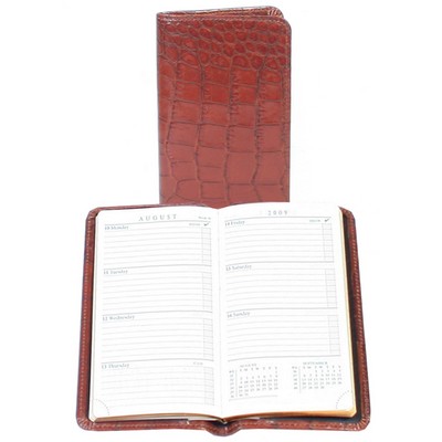 Embossed Leather Weekly Pocket Planner