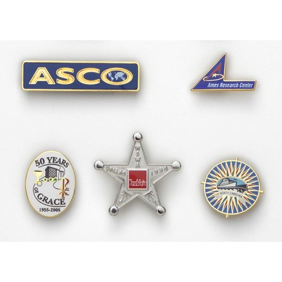 Series 3555 Economical CloisEpoxy with Silk Screen Lapel Pin (Up to 3/4")