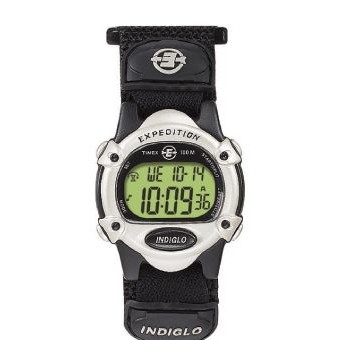 Timex® Expedition Black/Silver Core Chrono Alarm Timer Watch W/ Velcro