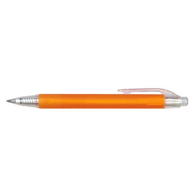 Retractable Ballpoint Pen w/ Clear Pocket Clip & Tip