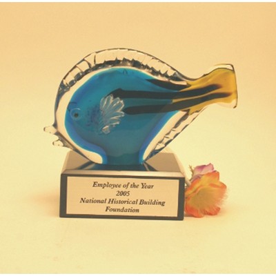 Blue Tang Fish Art Glass Award
