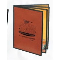 Chelsea 5 Panel Booklet/8 View Menu Jacket w/Solid Back Panel (Holds 8 1/2"x11"Inserts)