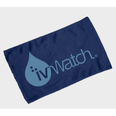 Velour Deluxe Golf Towel Hemmed 16" X 25"- Navy (Imprinted)