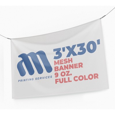Mesh Banner 3'x30' 9 Oz. Full Color