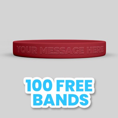 Custom Embossed Wristbands - 1/2"