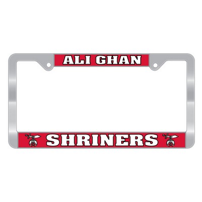 Chrome Plated Plastic Signature Laminate License Plate Frame w/Plastic White Reflective Material
