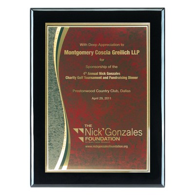 Plaque - 9"x12" Wall Plaque w/ Sienna Wave Marble Plate (7"x10")