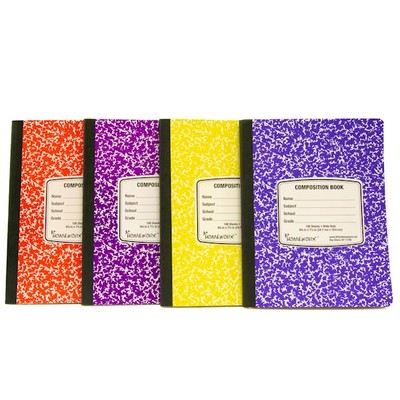 Marbled Wide Ruled Composition Notebooks - 100 Sheets, 4 Colors (Case