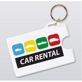 White Card Holder w/Key Ring (Screen/Pad Print)