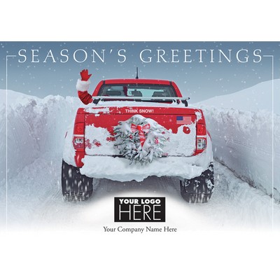 Snow Driven Holiday Logo Cards