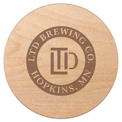 USA Made RusticRest Custom Wood Coasters with Cork Backing (4") Round