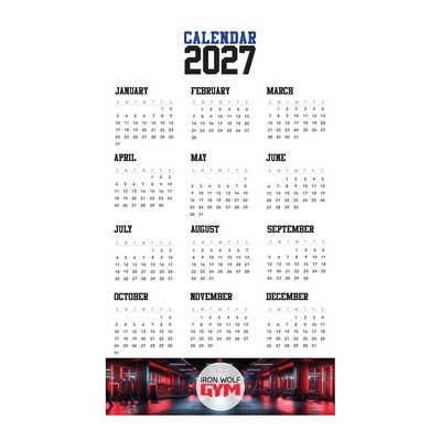 Paper Wall Calendar - 17"x29"