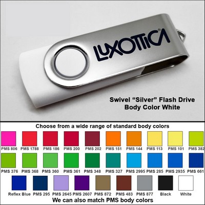 Swivel Flash Drive - 128 MB Memory - Body White
