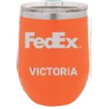 12 Oz. Polar Camel Matte Orange Vacuum Insulated Stemless Tumbler w/Lid