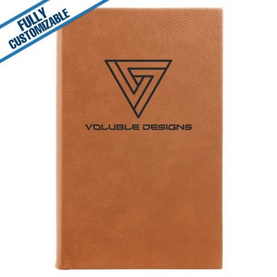 Saddle Tan Leatherette - 5.25X8.25" Lined Journal Notebook With Page Marker