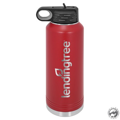 Powder Coated Maroon Travel Water Bottle