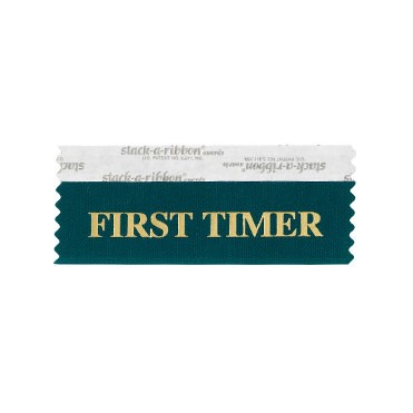 First Timer Stk A Rbn Teal Ribbon Gold Imprint