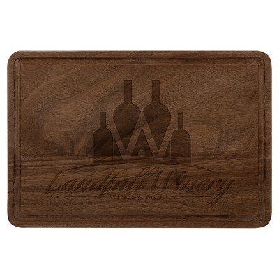 9" x 6" Walnut Cutting Board with Drip Ring