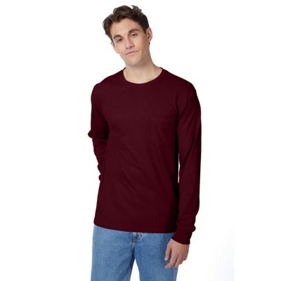 Hanes 61 Oz Tagless&reg; ComfortSoft&reg; Long-Sleeve Pocket T