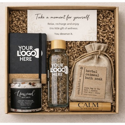 Eco Wellness Spa Gift Box With Cork Journal & Bamboo Bottle