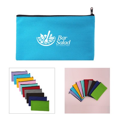 Solid Color Canvas Pencil Case
