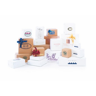 2 Piece Lock Corner White & Natural Kraft Gift Boxes (9"x9"x5 1/2")