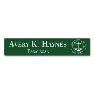 Name Plate -Evergreen Plastic Etches To White - 2X10 Laser Engrave