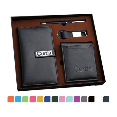 4 Pieces Gift Set: Notebook, Wallet, Keyring and Twist Ballpoint Pen