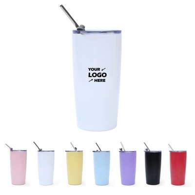20oz Stainless Steel Tumbler With Lid And Straw