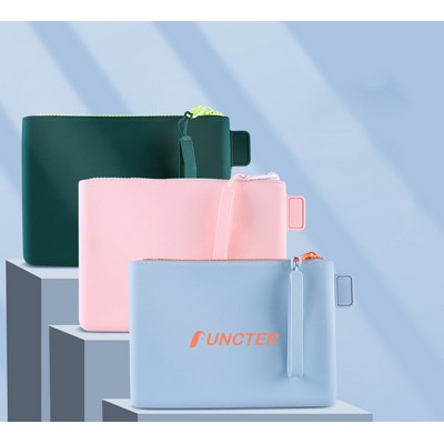 Multi Purpose Organizer Case Portable Electronic Organizer Bag Soft Silicone Zippered Bag