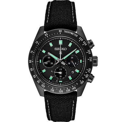 Seiko Watch Prospex Speedtimer Ss Blk Ct Solar Chronograph Gray Dial