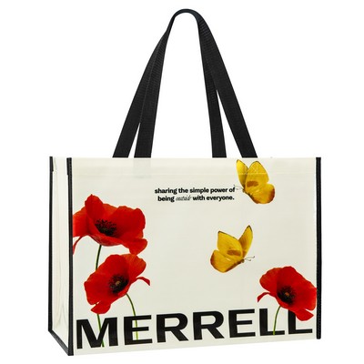 170g Full-Color Laminated Woven PE Custom Shopping Bag (18"x13"x9)