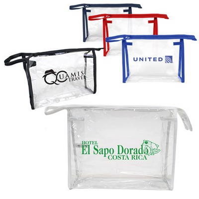 Zippered Clear Cosmetic Toiletry Pouch