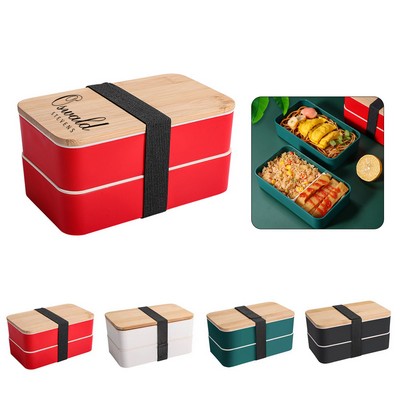 Bamboo Lid Lunch Box with Utensils