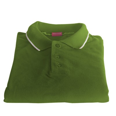 Polo Cotton Airtex Tipped Collar green-XS - 5XLT