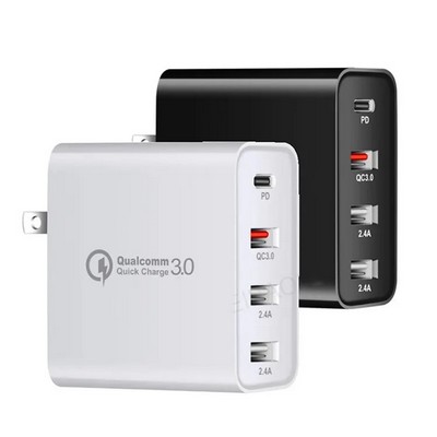 4-Ports Fast PD Charge QC 3.0 USB Type C Hub Wall Charger Adapter