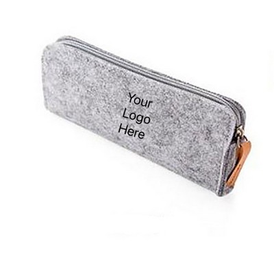 Felt Pencil Case with Leather Fringe