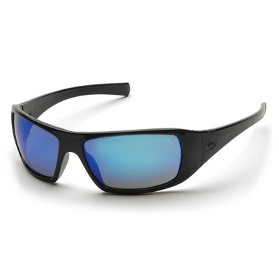 Goliath Safety Glasses, Black Frame with Blue or Orange Ice Lens