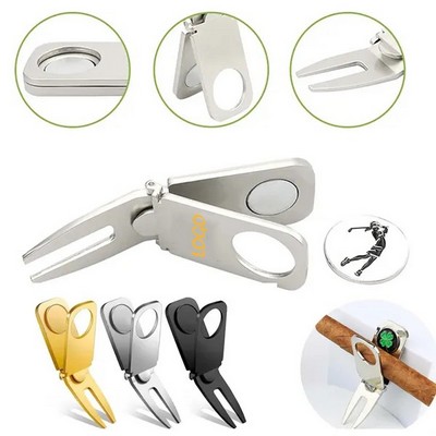 Magnetic Cigar Holder Golf Divot Tool