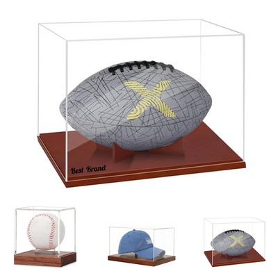 Clear Acrylic Box with Wood Stand